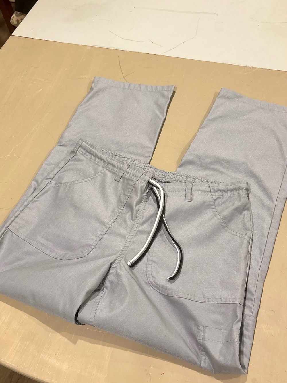 OPI Light Gray Elastic Waist Track Pants with Drawstring